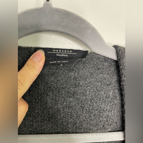 Max Mara Made in Italy Dark Gray Hooded Long Wool Cashmere Cardigan S Designer - Picture 3 of 7